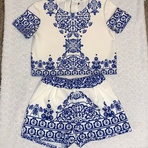 Two Piece Crop & Shorts Set